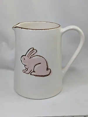 Ceramic Pink Rabbit Pitcher Bunny Cream Portugal • $31.45