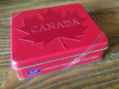 Purdys Chocolate Tin Can Canada Maple Leaf Embossed Logo Vancouver BC • $11.99