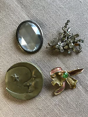 Four Vintage Custom Jewellery Brooches • $24.96