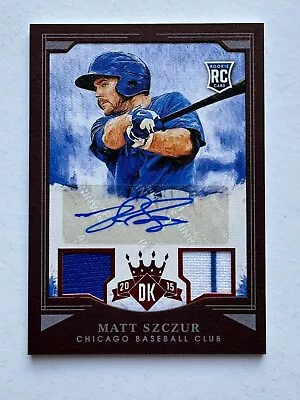 2015 Diamond Kings Red Framed Dual Relics /99 MATT SZCZUR Rookie Auto RC #173 • $4.24