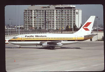 Dupe 35mm Airline Slide Pacific Western Airlines 727-2T7 ZB C/s C-FPWE • $4.99