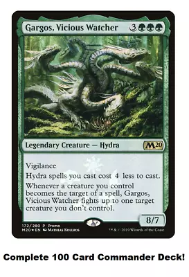 MTG Commander EDH Deck Gargos Vicious Watcher 100 Cards Custom Deck Hydras • $58.31