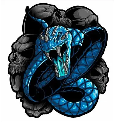 Blue Snake Venom Viper Fang Stickers Decals Set Laminated 2 Pack 9 Year Material • $9.99