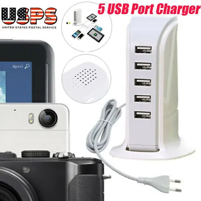 Multiple 5 Port USB Travel Wall Charger Power Adapter For IPhone Android Samsung • $9.93