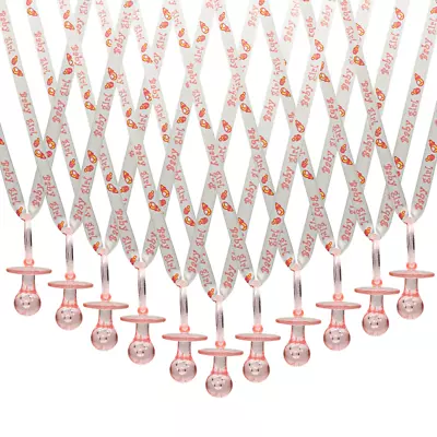 36PCS Pink Baby Girl Baby Shower Pacifier Necklace Acrylic Favors Games • $19.99