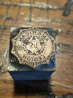 Vintage Letterpress Printing Block  Advertising Logo- American Legion-L2-B1 • $22