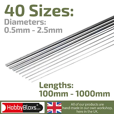 High Quality Spring Steel Wire & Rods - 40 Sizes - 100mm - 1000mm. • £5.62