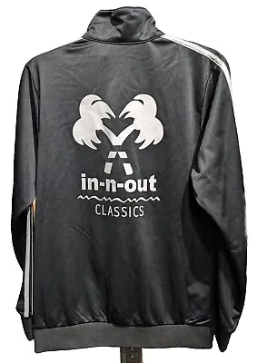 IN-N-OUT BURGER CLASSICS Black Warm Up Racing Jacket 2 Stripes Small Rare EUC • $89.95