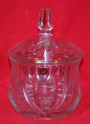 Cazlor Polish Crystal Large & Heavy Deep Round Glass Bowl 9  TALL X 6  DIAMETER • $29.99