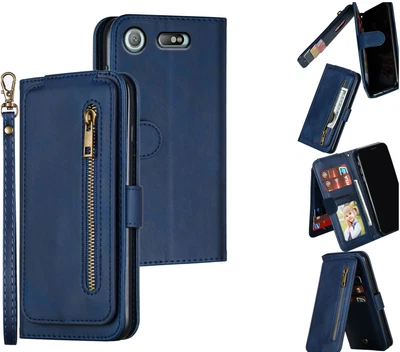 $11.50 • Buy Sony Xperia Xz1 Compact Leather Wallet Case 9 Card Vertical Flip & Zip