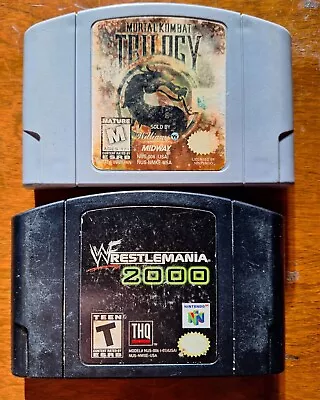 Mortal Kombat Trilogy Wrestlemania 2000 Nintendo 64 Game Lot N64 • $15