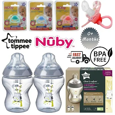 £12.19 • Buy Tommee Tippee 260ml Anti-Colic Baby Bottles+Nuby Dummies- 3PCS Baby Gift Set,0+M