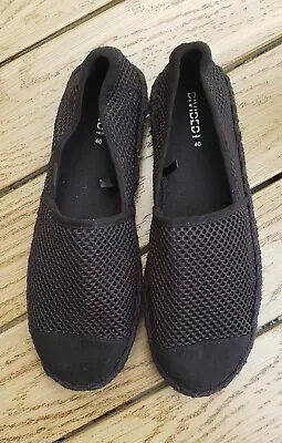 New Divided By H&M Women's  Mesh Design Summer Black Slip On Shoes Flats 8.5 • $9.99