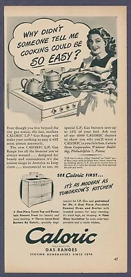 Caloric Gas Range Stove Easy Cooking Kitcher Vintage Print Ad April 1946 • $9.95