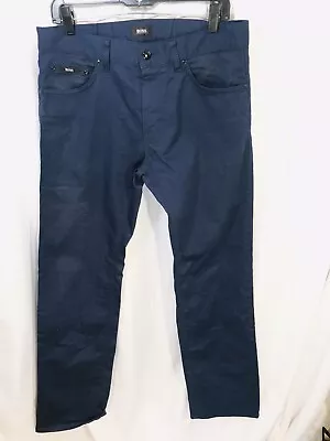 NEW!  Hugo Boss 33x32 Mens Jean Cut Chino Trousers Blue Regular Fit Pants • $35