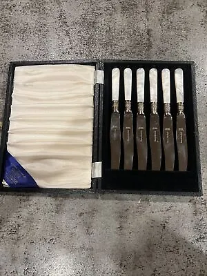 Mother Of Pearl Viners Of Sheffield And Stainless Set Of 6 Serrated Knifes • $60