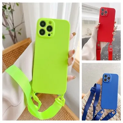$14.85 • Buy Crossbody Necklace Strap Lanyard Soft Phone Case For IPhone 14 13 12 11 XR XS X