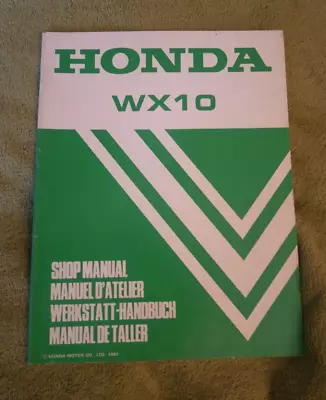 Honda Shop Manual For WX10 Water Pump • £29.99