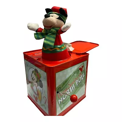 Disney Mickey Mouse Tin Christmas Deck The Halls Jack In The Box 2018 Gemmy • $39.99