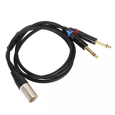 Dual 1/4 Inch To XLR Male Y Splitter Cable TS Mono Microphone Sound Converter • £11.18
