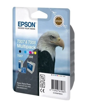 £38.54 • Buy Original Epson Ink Cartridge T007 T008 For Stylus Photo 1270 1280 1290 780 785