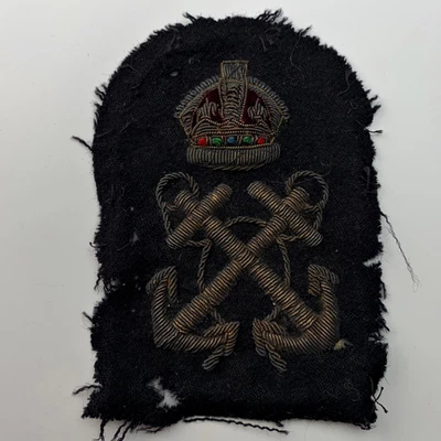 £0.75 • Buy WW2 Royal Navy British Naval Cloth Bullion PETTY OFFICERS Rank Arm Patch Badge