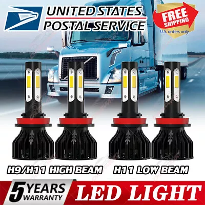 Combo LED Headlight Bulbs For 2004-2015 Volvo VNL Semi Truck High Low Beam • $39.99