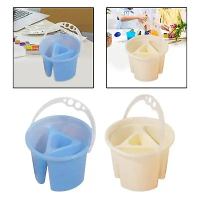 Paint Brush Wash Bucket Painting Brush Basin For With Handle Portable 4 Grid • £7.80