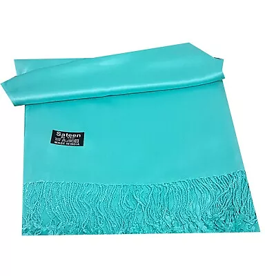 Price Reduced New Silky Feel Pashmina Shawl Scarf Wrap Beautiful Colours • £8.99