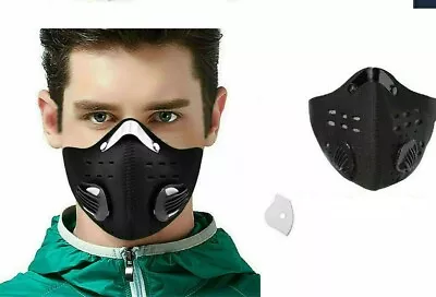 Face Mask Reusable Washable Anti Pollution PM2.5 Two Air Vent With Filter UK  • £4.99