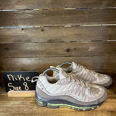 Mens Nike Air Max 98 Vast Grey Fresh Mint Athletic Running Shoes Sneakers Size 8 • $49.99