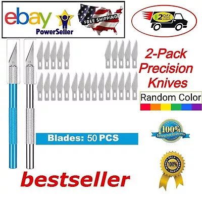 Exacto Knife Set 50 Blade Refill Xacto For Leather Craft Pen Hobby Cutter Razor • $19.74