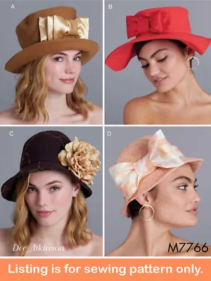 SEWING PATTERN Sew Womens Hats - Bucket Top Vintage 20s 30s Headwear Woman 7766 • $9.49