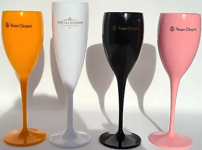 Veuve Clicquot Party Set + Moet Ice Imperial Acrylic Champagne Flutes 4 Total  • $49.99