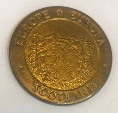 1995 Scotland Large Brass 1 ECU Neptune/Goddess/Globe- Trial Strike • $19.99