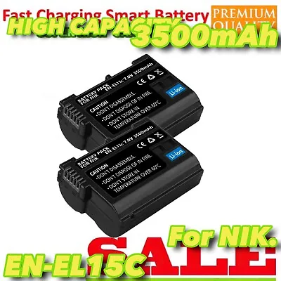 2x EN-EL15C 3500mAh BLK Battery For Nikon 1 V1 D800E D810 D850 D7000 D7100 D7200 • $77.77