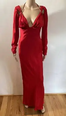 GUCCI BY TOM FORD VINTAGE RARE SILK RED GOWN SZ 42 2003 Collection • $7999.95