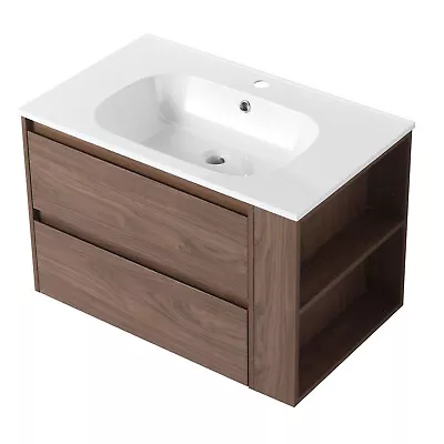 30  Wall Mounting Bathroom Vanity With Gel Sink And 2 Drawer &Side Shelf • $549.99