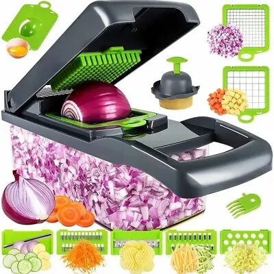 Vegetable Dicer Slicer Cutter Chopper Fruit Kitchen Onion Food Veggie 14-In-1 • $5.75