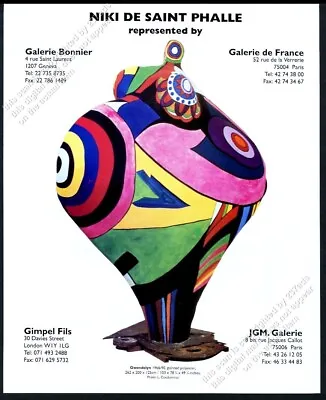 1992 Niki De Saint Phalle Gwendolyn Art Geneva Gallery Vintage Print Ad • $8.09
