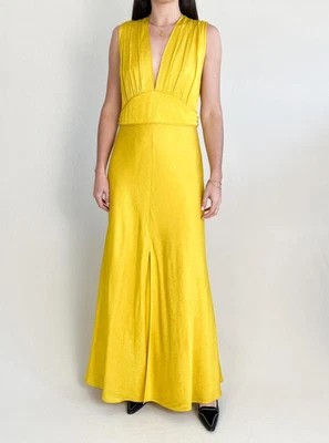 $192.50 • Buy Sass & Bide Yellow Paradise Feeling Snake Print Maxi Dress AU12 Medium