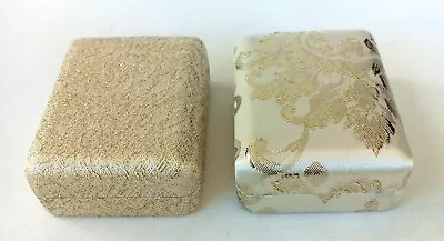 Vintage Gold Silver Thread Empty Jewelry Presentation Boxes Marvella Lot Of 2 • $14