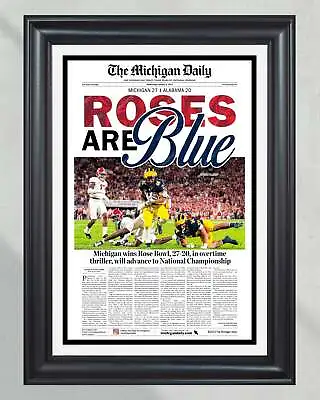 2023 Rose Bowl Victory: Michigan Wolverines Overcome Alabama - 'Roses Are Blue' • $37.99