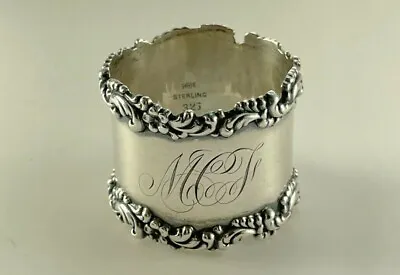 Frank Whiting 325 Sterling Silver Round Napkin Ring - With Monogram • $99.99