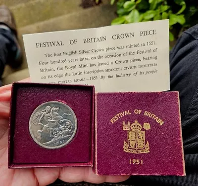 Boxed 1951 Festival Of Britain Five Shilling Crown Piece Coin • £3.35