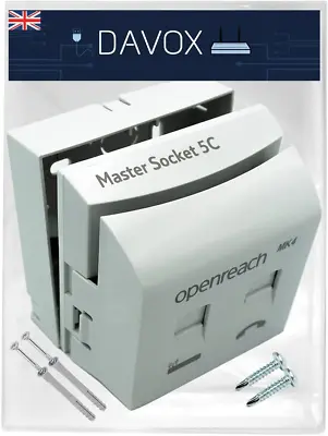 BT Openreach NTE5C MK2 Master Telephone Socket + MK4 Faceplate + Back Box - Comb • £17.08