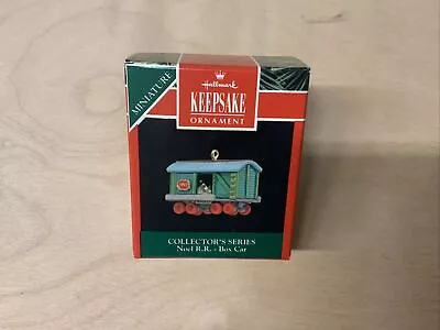 Hallmark 4th Noel R.R. Train Box Car Miniature Ornament 1992 NIB • $8.99