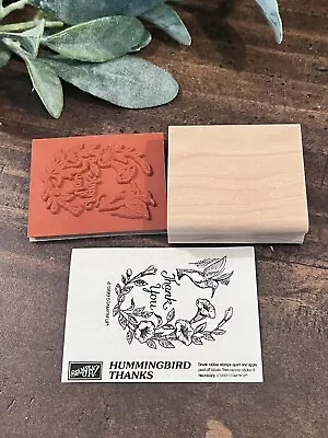 Hummingbird Thank You Rubber Stamp Flowers Floral Morning Glory (C1) • $4.75