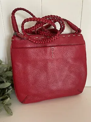 $19.95 • Buy SIGRID OLSEN Red Leather Crossbody Bag Purse