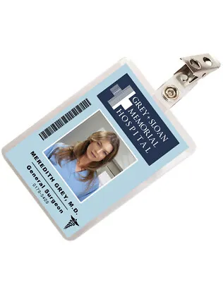 $6.65 • Buy Grey's Anatomy Meredith Grey Sloan Memorial Hospital ID Badge Cosplay Costume 